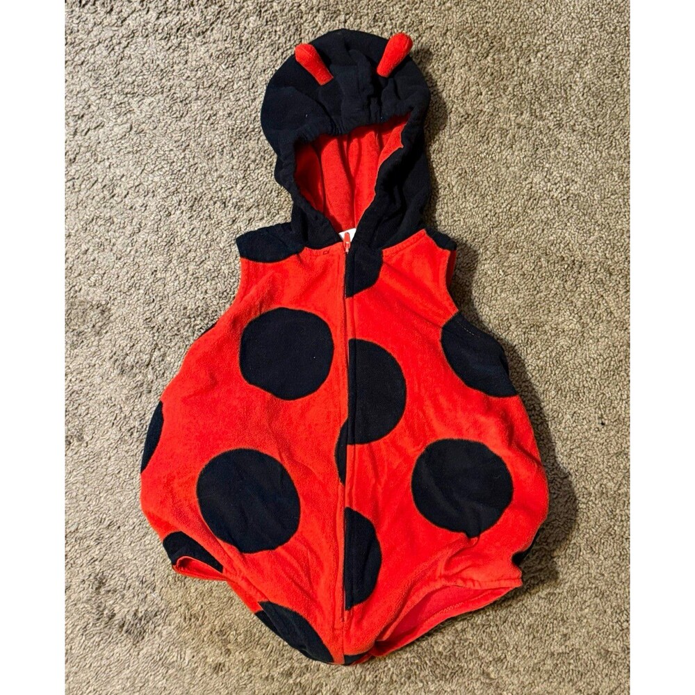 Carter's Ladybug Hooded Costume Romper Halloween Outfit Red/Black 18 Months